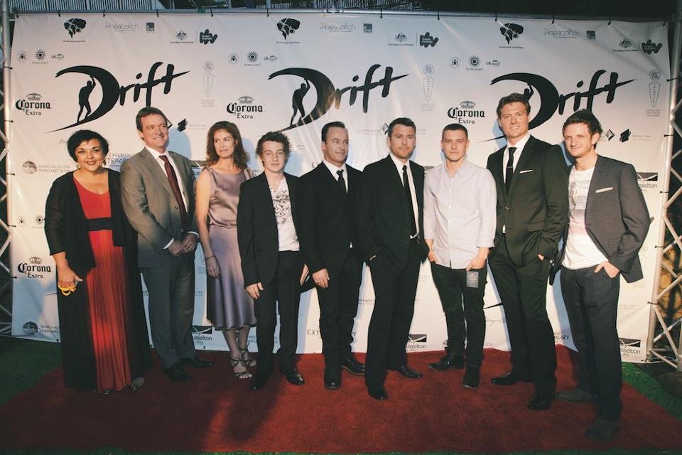 Joan Peters, Tim Duffy, Michele Bennet, Harrison Buckland-Crook, Ben Nott, Morgan O'Niell, Xavier Samuel, Myles Pollard and Aaron Glenane at the Drift Premiere