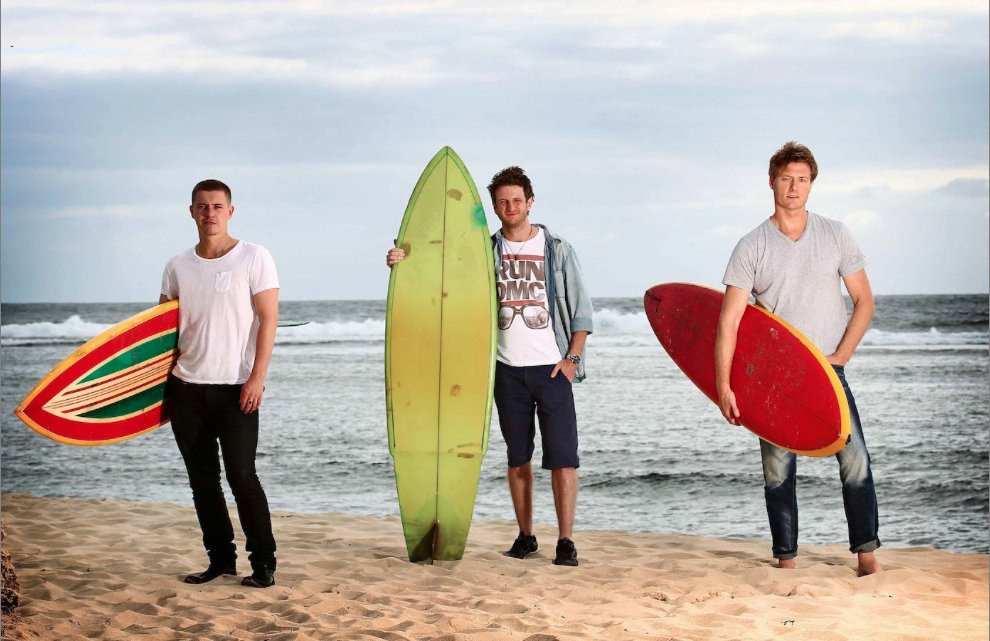 Xavier Samuel, Aaron Glenane and Myles Pollard