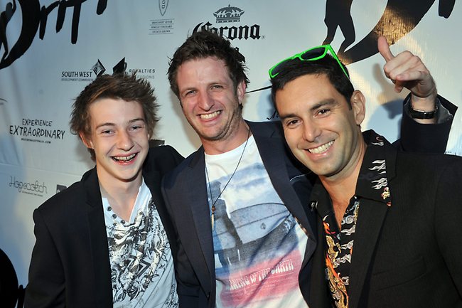 Harrison Buckland-Crook, Aaron Glenane and Ben Mortley at the Drift Premiere