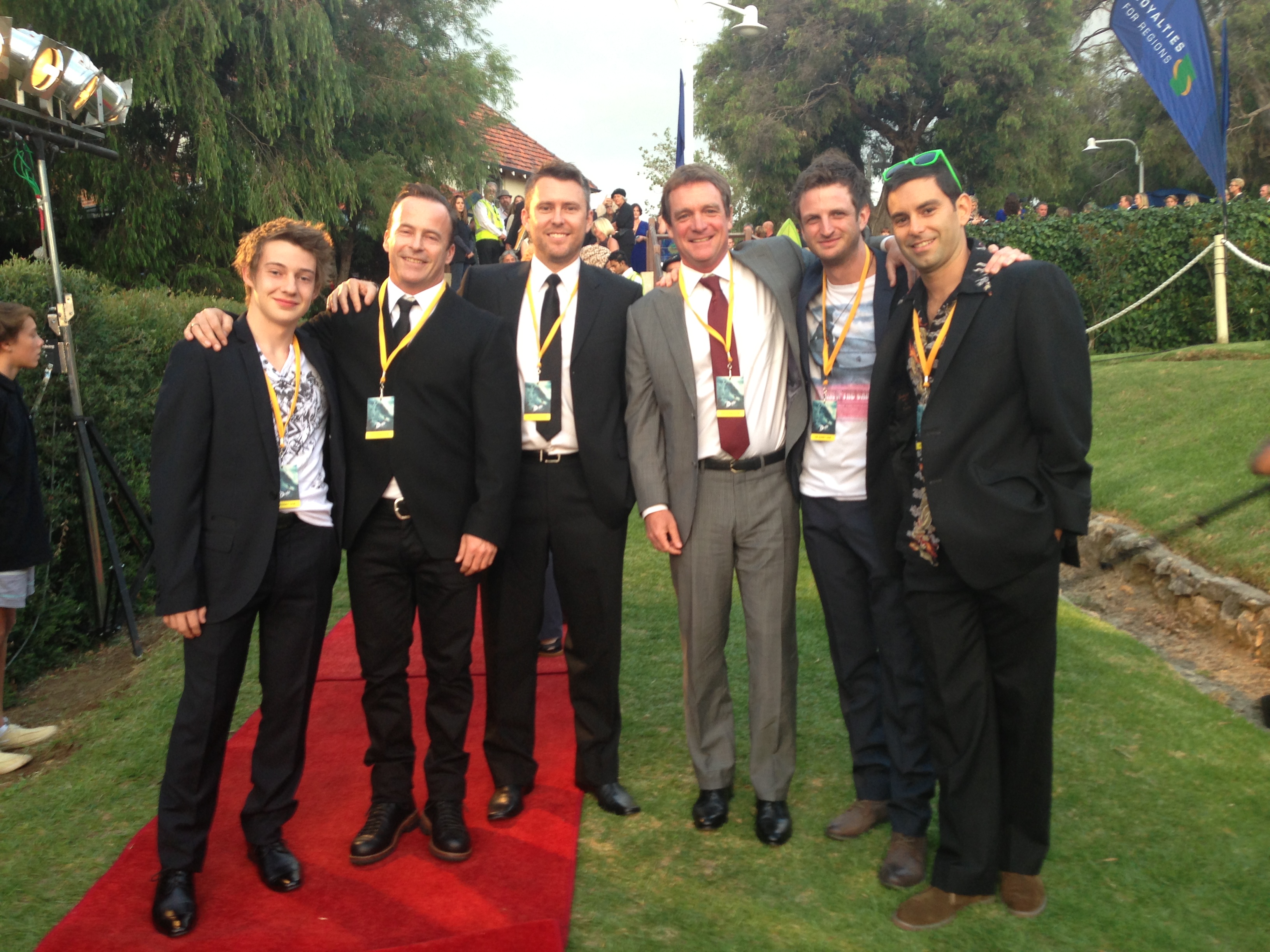 Harrison Buckland-Crook, Ben Nott, Morgan O'Niell, Tim Duffy and Ben Mortley at the Drift Premiere