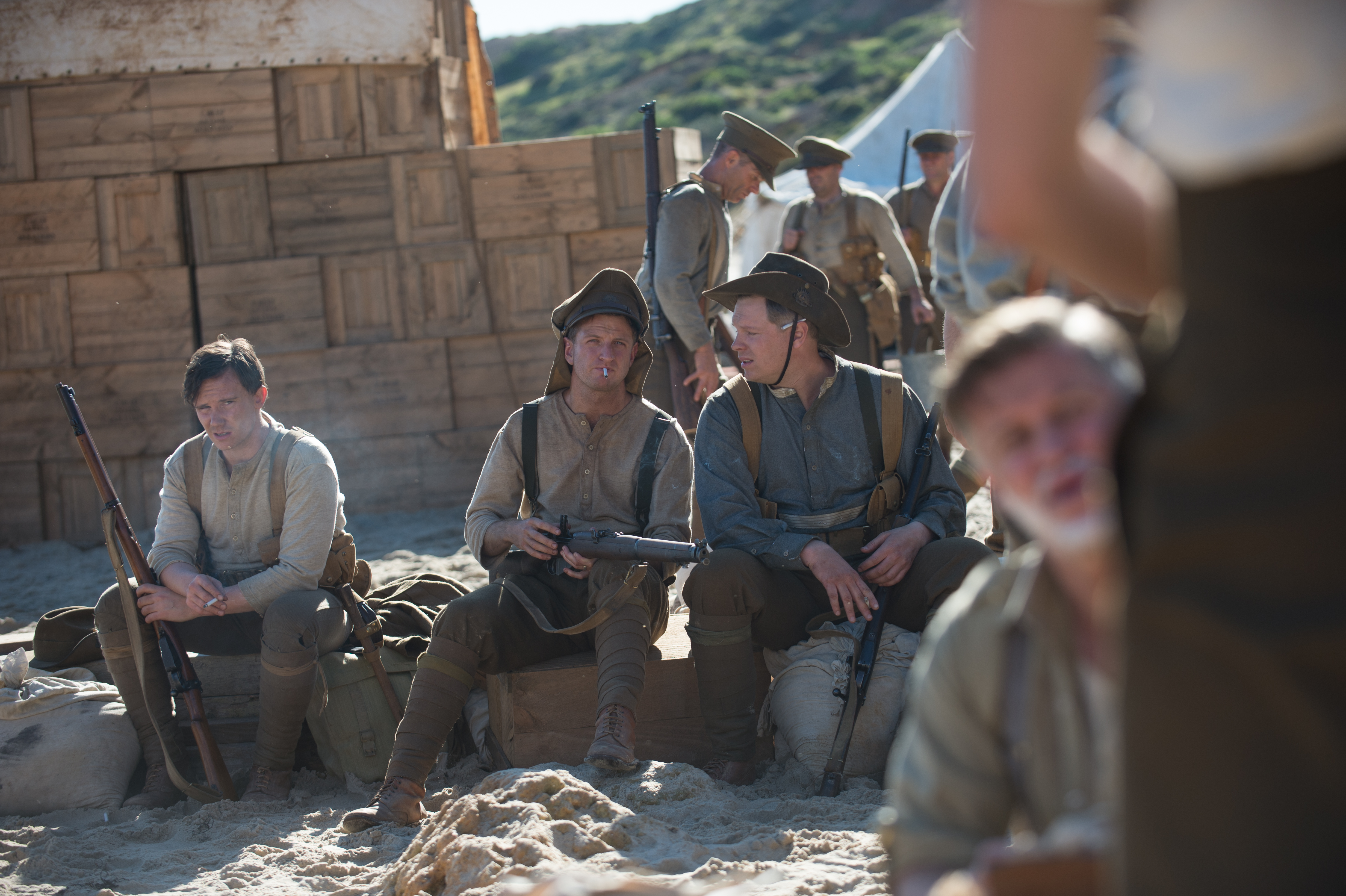 Dylan Young. Aaron Glenane and Luke Ford in Deadline Gallipoli