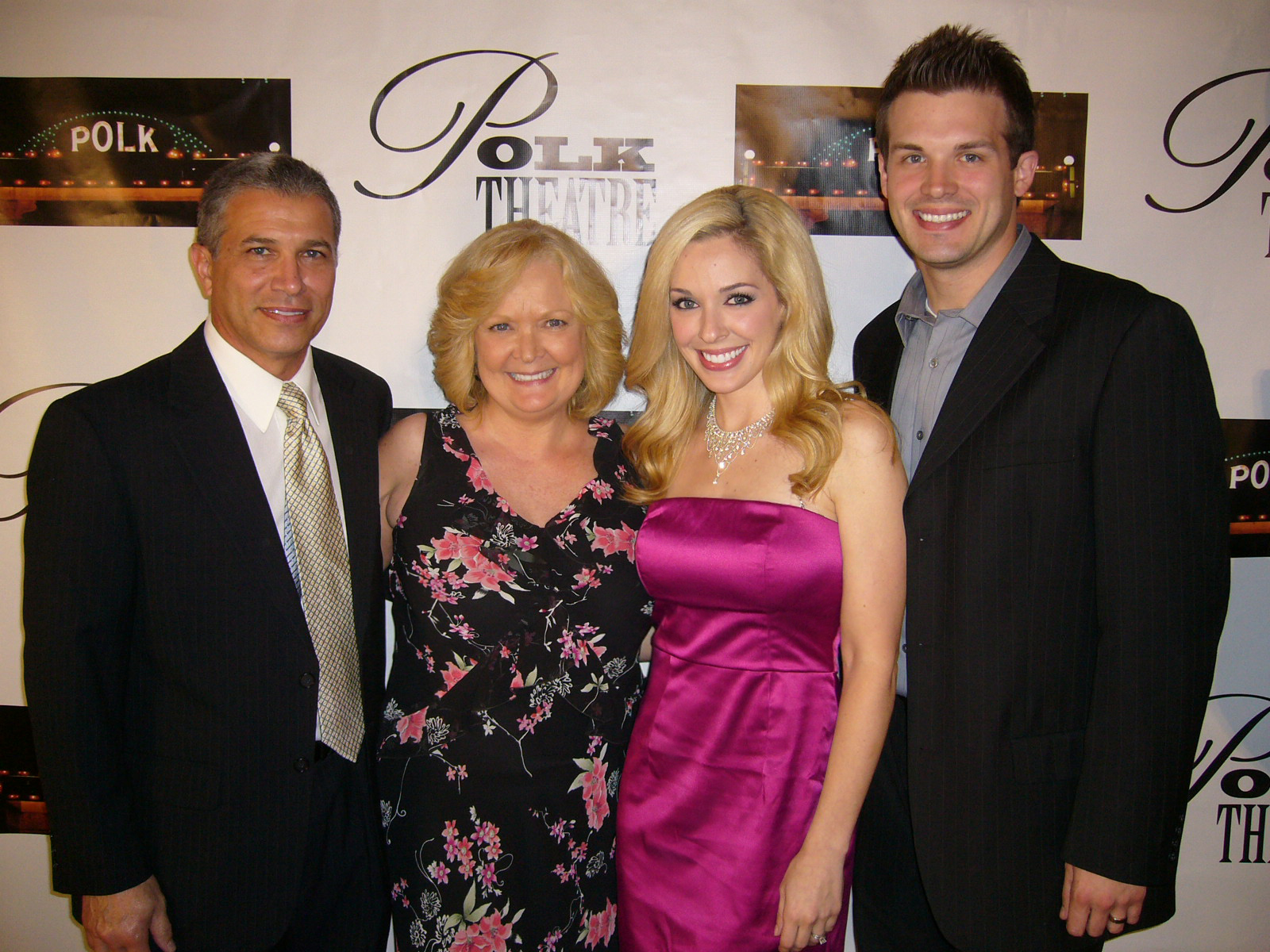 Amy LoCicero with her parents and husband at the premiere of 