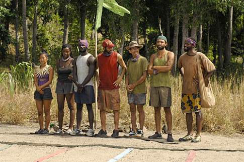 Still of Stacy Kimball, Cassandra Franklin, Andria Herd, Alex Angarita and Kenward Bernis in Survivor: A Smile, Velvet Gloves and a Dagger in My Pocket (2007)