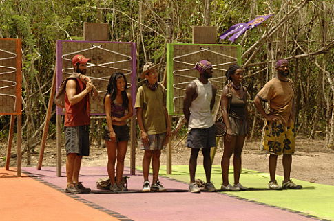 Still of Stacy Kimball, Cassandra Franklin, Yau-Man Chan, Earl Cole, Andria Herd and Kenward Bernis in Survivor: I Wanna See if I Can Make a Deal (2007)