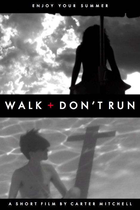 Poster for the short film Walk + Don't Run 2009. Played at Cannes Short Film Corner, Palm Springs Shorts Fest, and New Orleans Film Festival in 2009.