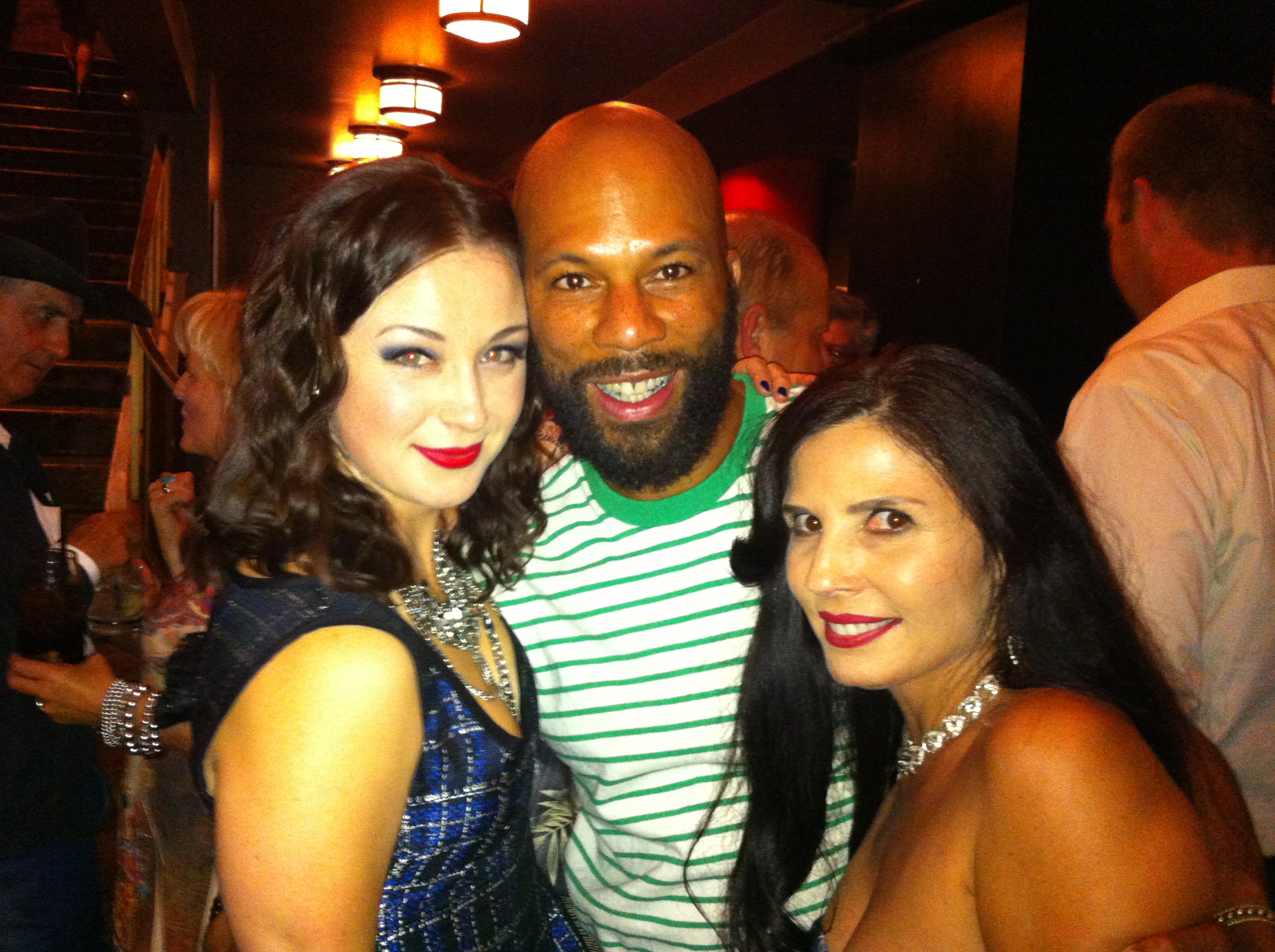 Robin McLeavy, Common and Lesia at the 2013 Hell on Wheels Wrap party