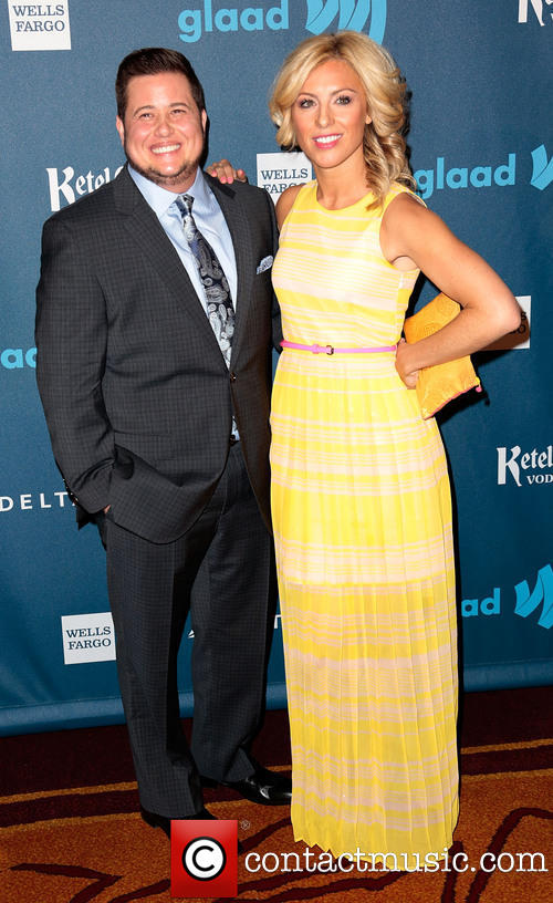 Sarah Schreiber with Chaz Bono at the GLAAD Awards