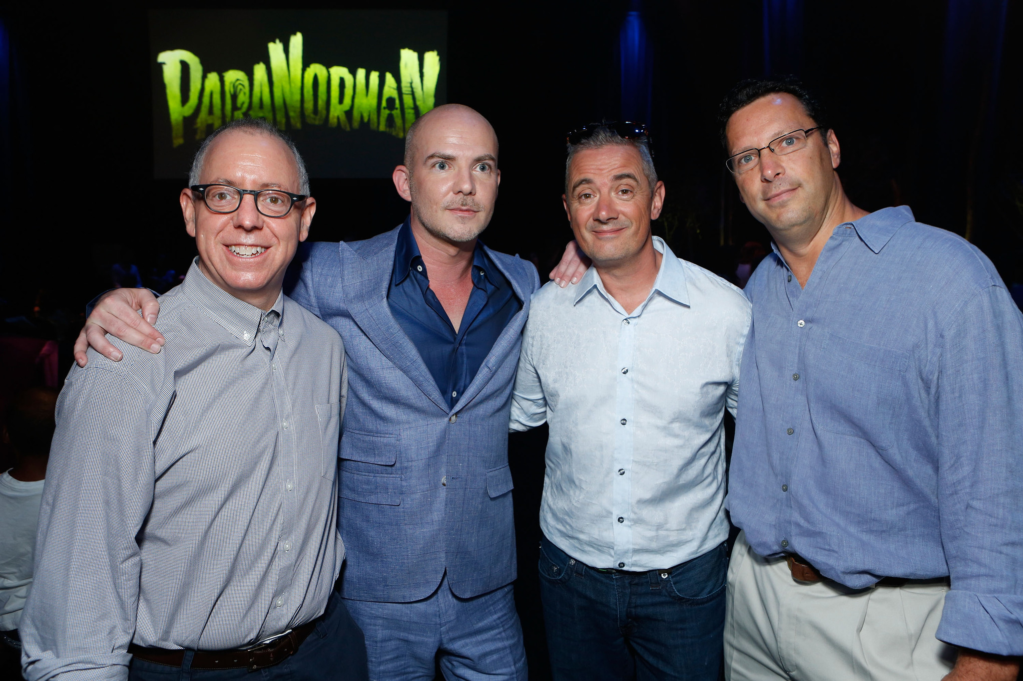 Sam Fell, James Schamus, Andrew Karpen and Chris Butler at event of Paranormanas (2012)