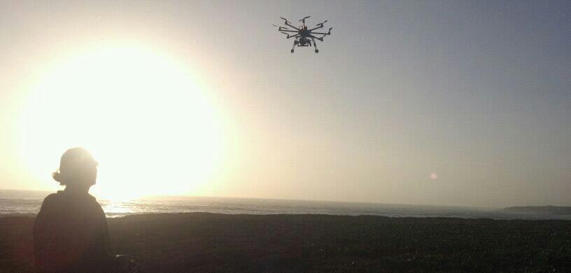 Aerial shot at sunset