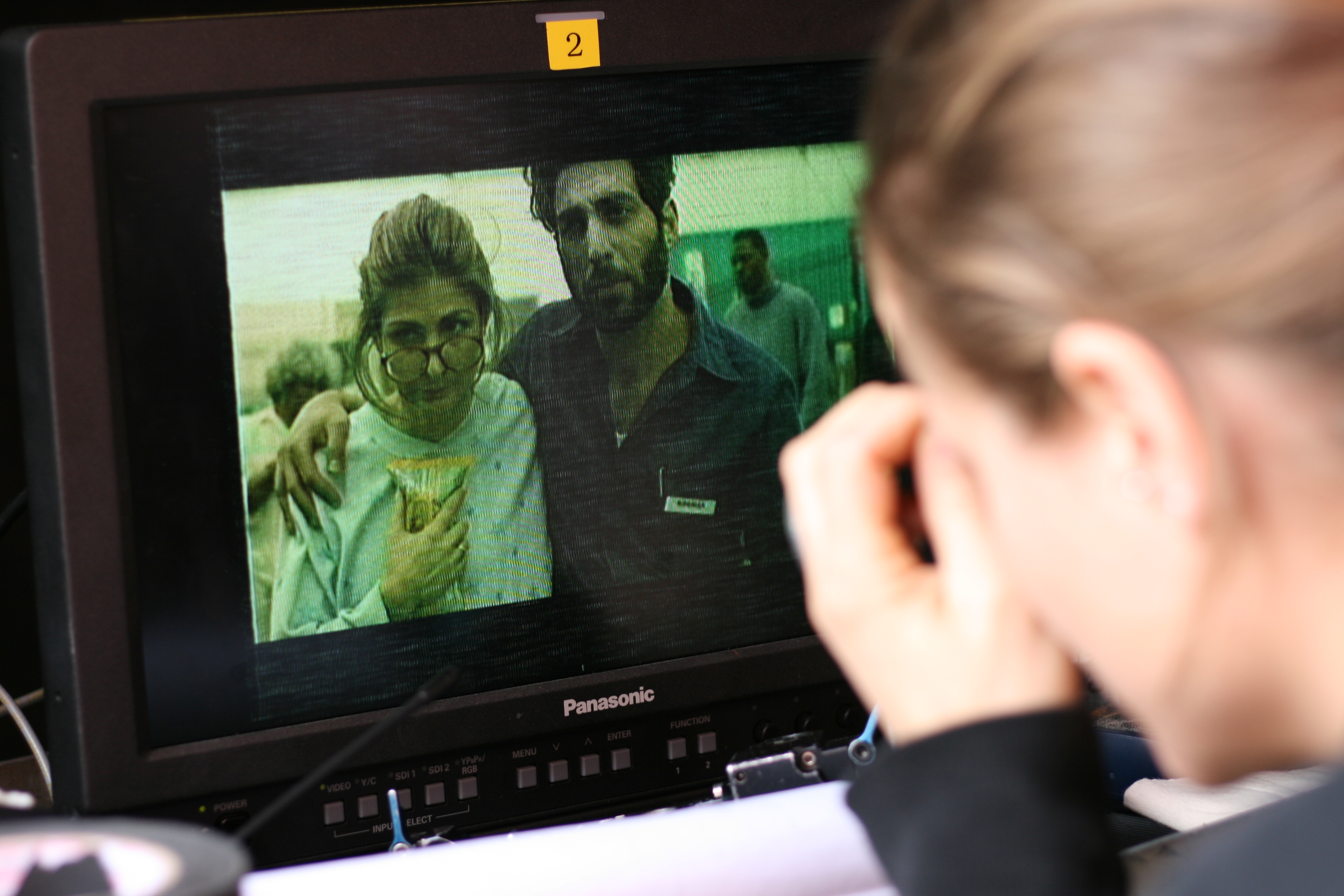 director Leigh Carlson watching the final moments of me in 