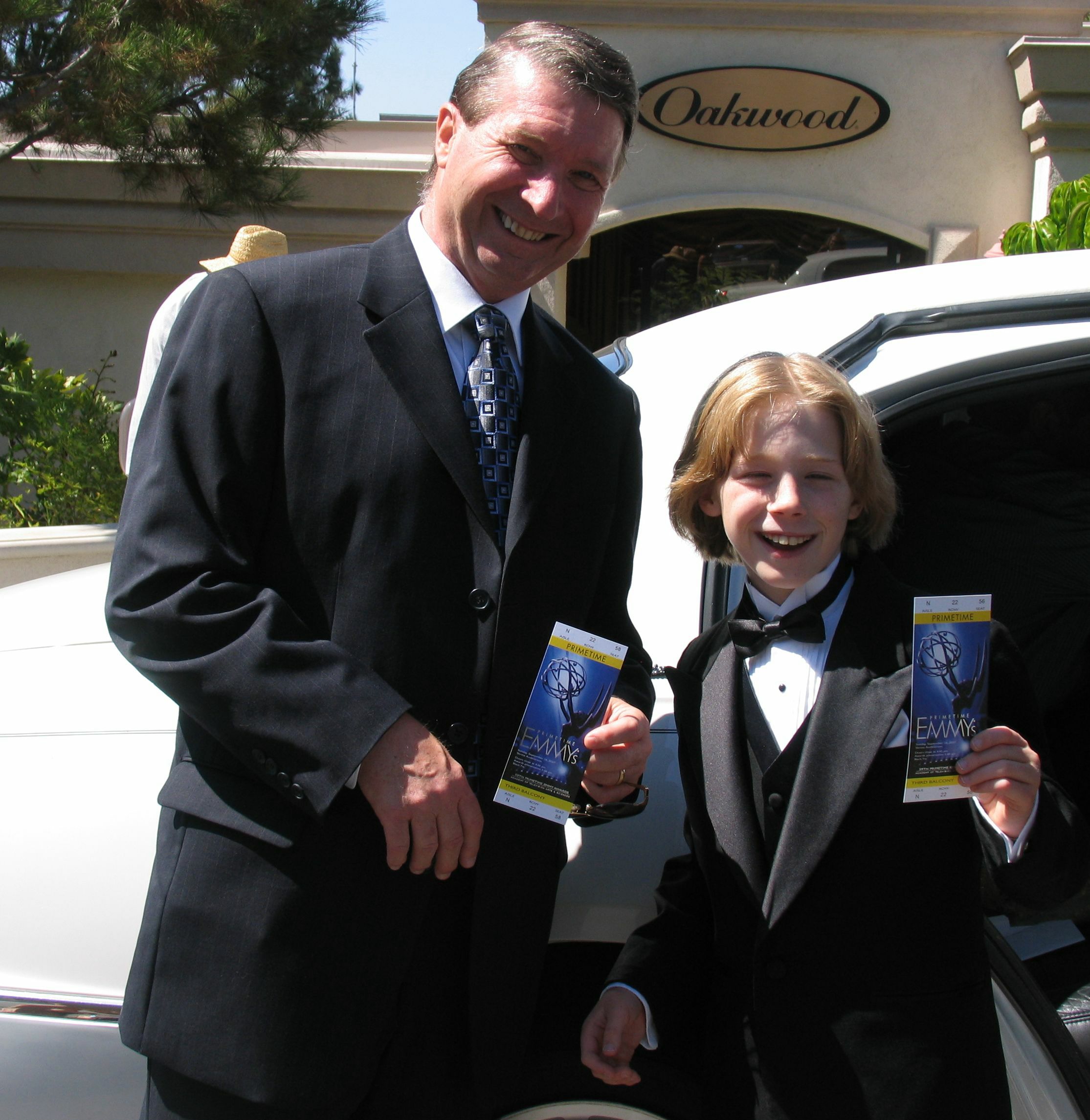 Joey Luthman and father, Richard Luthman on the way to the Emmys in 2007