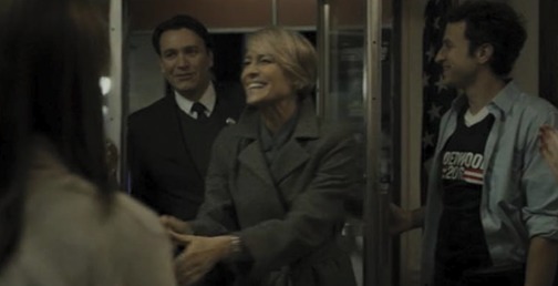 Still from House of Cards with Robin Wright and Kris Arnold.