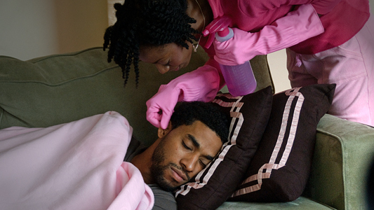 Still of Jameel Saleem and Kimelia Weathers in Exit Strategy (2012)