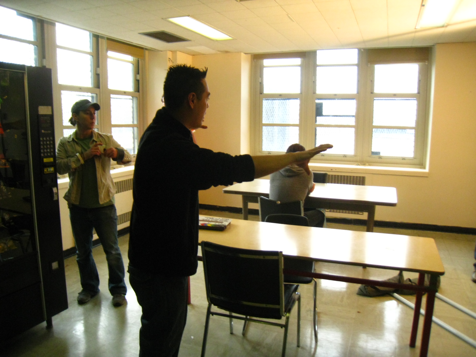 Johnny Tsang, DP, preparing for prison scene.