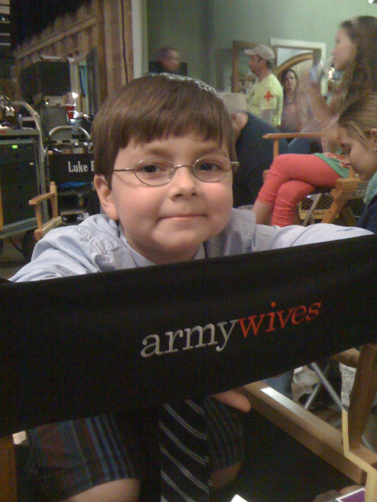 John White Jr. on the set of Army Wives Season 4.