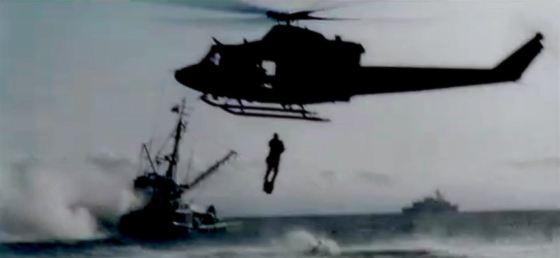Rescue scene from cinema commercial.