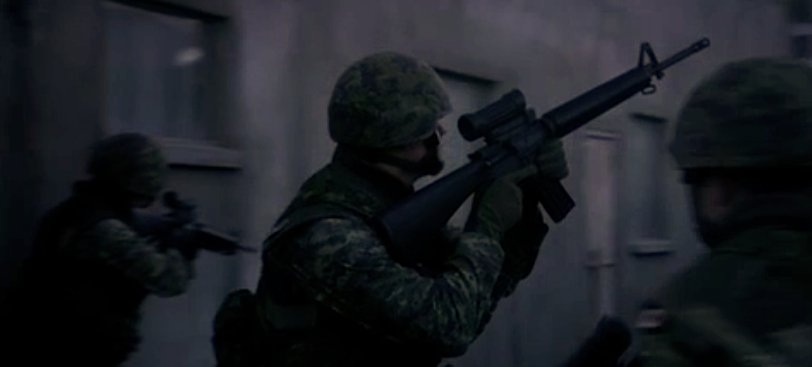 Scene from Canadian Forces cinema campaign.