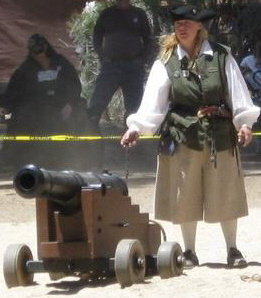 Patented recoiling 6lb replica cannon being fired by 