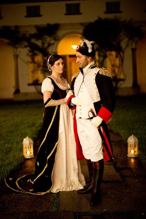 Napoleon & Josephine. Cela Yildiz as Napoleon reclaiming his crown during the Romantic Remembrance Gala, at Villa Antona Traversi, Milan, Italy.