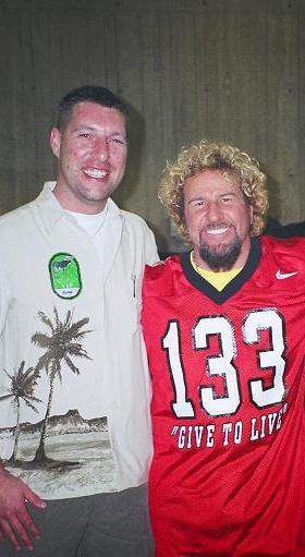 Rob and Red Rocker Sammy Hagar. What a great night.