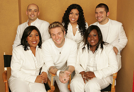 Still of Melinda Doolittle, Jordin Sparks, Phil Stacey, LaKisha Jones, Blake Lewis and Chris Richardson in American Idol: The Search for a Superstar: Idol Gives Back: Part Two (2007)