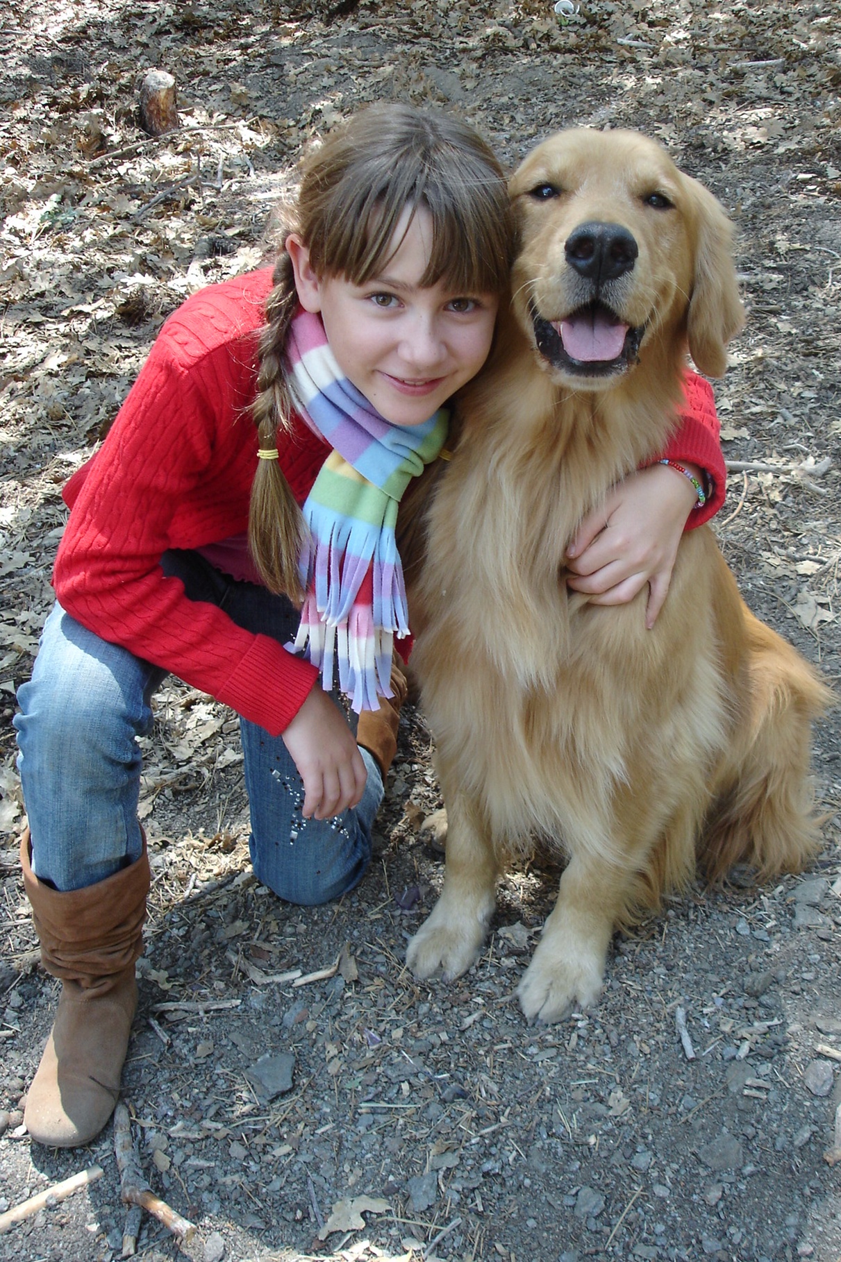 Melody and co-star Sherman on the set of 