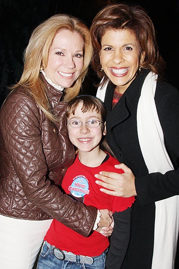 Kathie Lee Gifford and Hoda Kotb visit with Melody backstage at the Marquis.