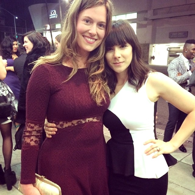 Olivia Katz and Rachel Delante at the premiere for What Now (2015).