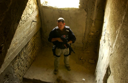 At Work (Ruff and ready!) in Iraq in 2005