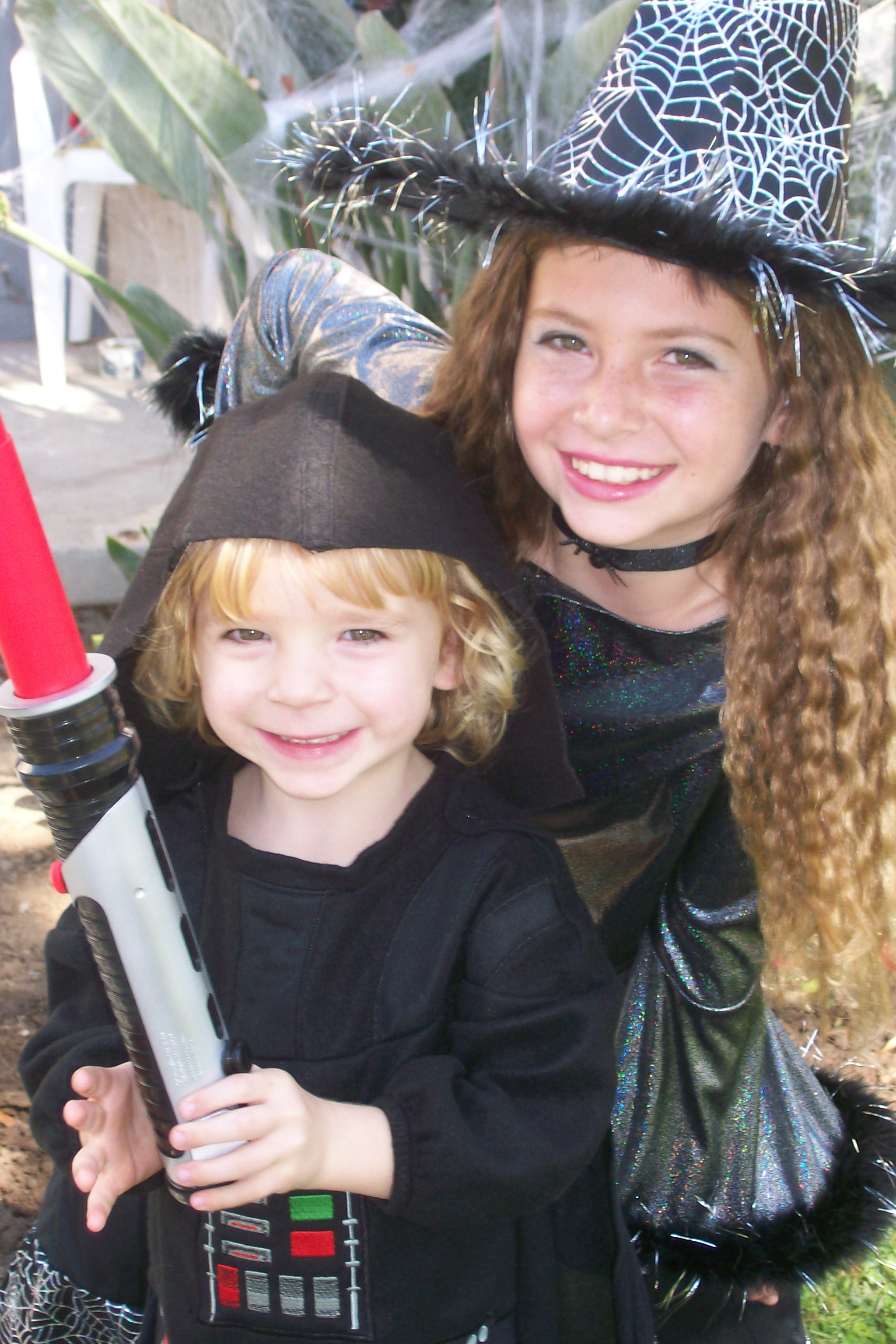 Jessica Gwennap with brother Troy - Halloween