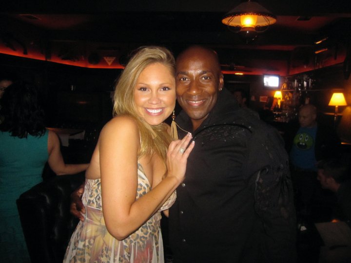Carlton and his co-host Tara Gray, for the No Limitz show, out on the town.