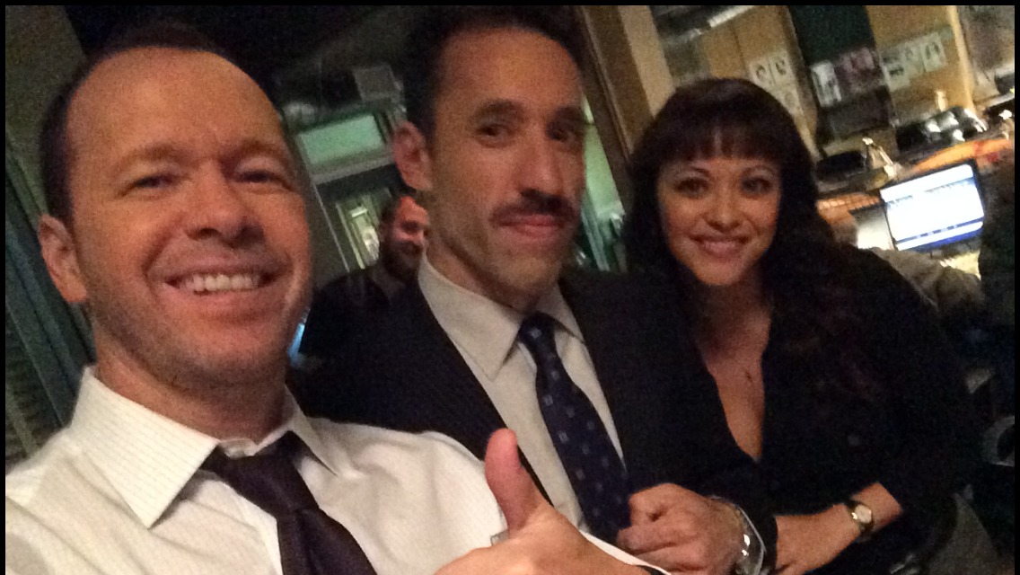 BLUE BLOODS set with Donnie Wahlberg and Marisa Ramirez