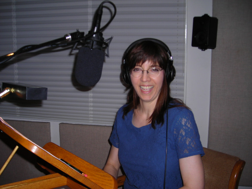 Christine recording at Creative Media Studios by Disneyland.