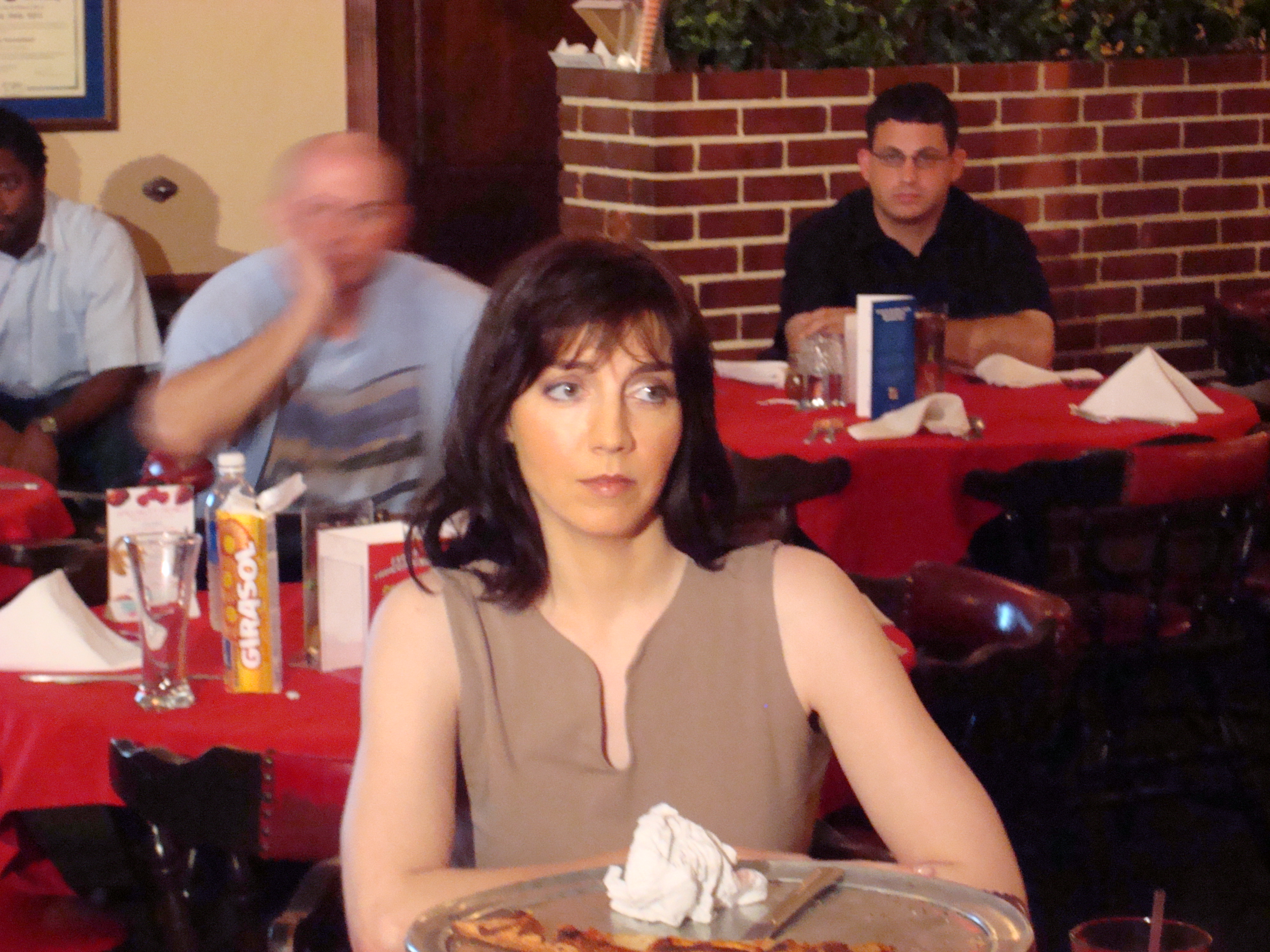 On set of If I Were Dictator. As 'Woman in Restaurant'.