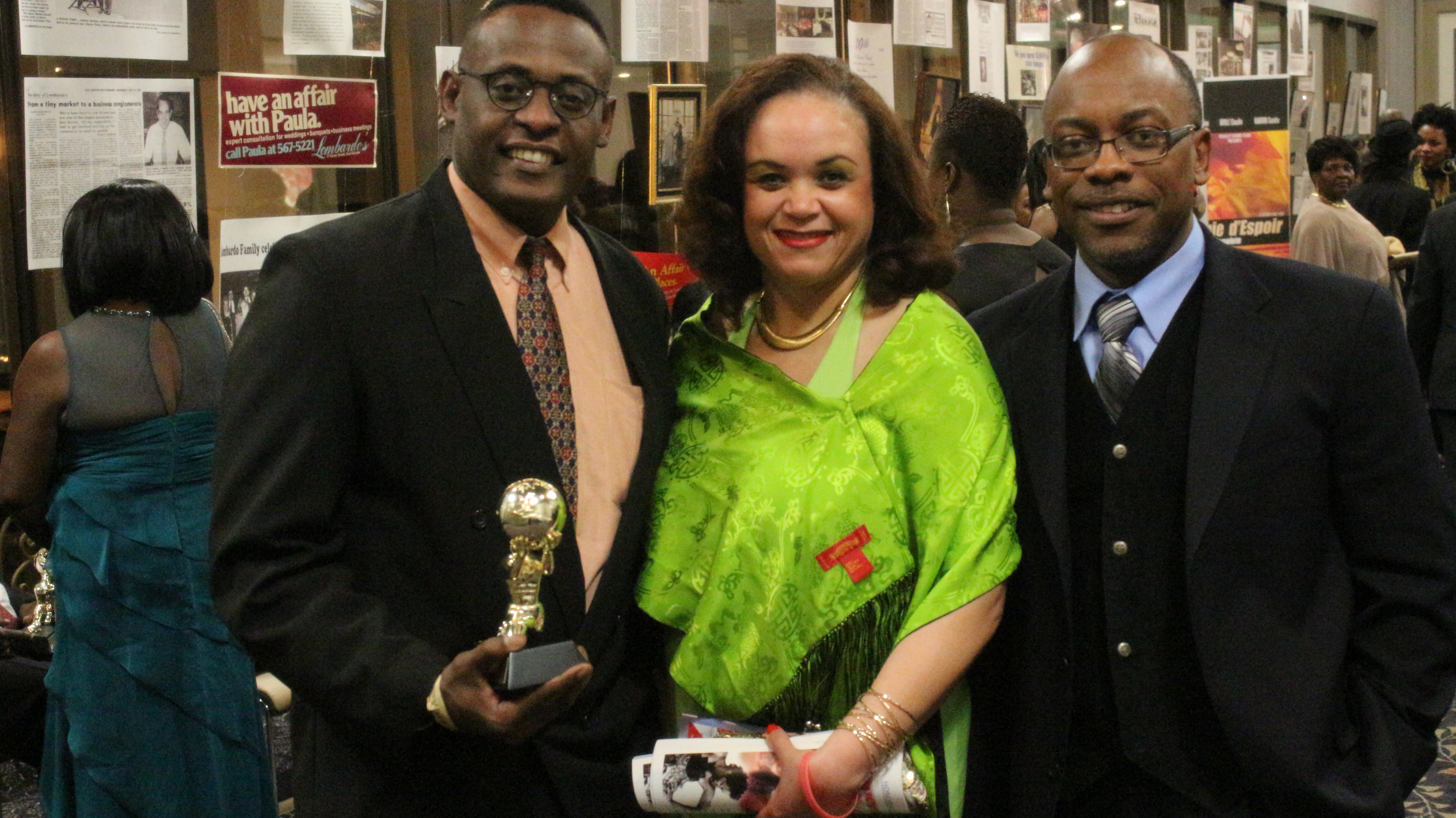 Patrick Jerome, Charlot Lucien and friend at The Motion Picture Association of Haiti Awards in Boston November 24, 2013