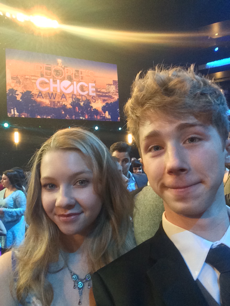 Joey Luthman and Elise Luthman at The People's Choice Awards 2015.