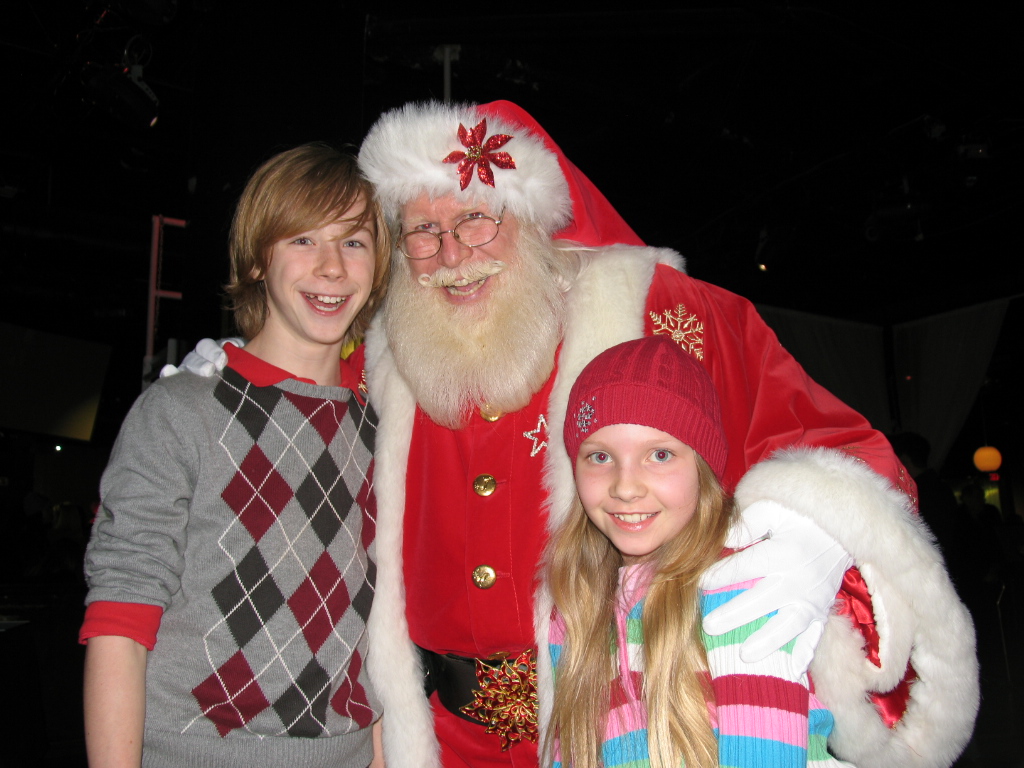 Heartland Christmas Charity, December 2009. Joey and Elise Luthman with Santa.