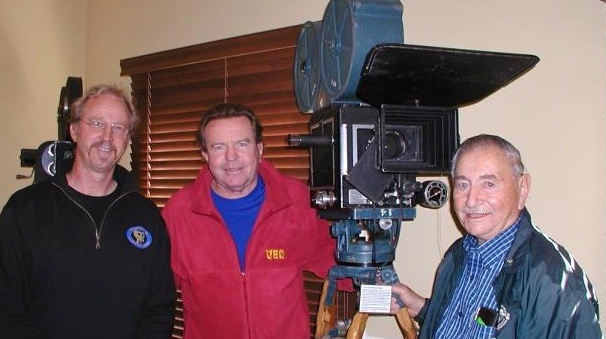 Two past presidents of the SOC. David Frederick and Randall Robinson with Sol Negrin,ASC and the Technicolor three strip camera.