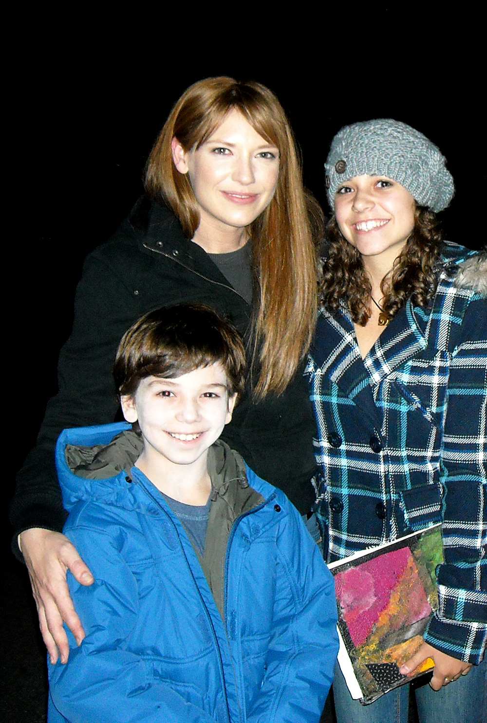 Michael Strusievici with Anna Torv / Olivia Dunham and big sister Andrea on the set of 
