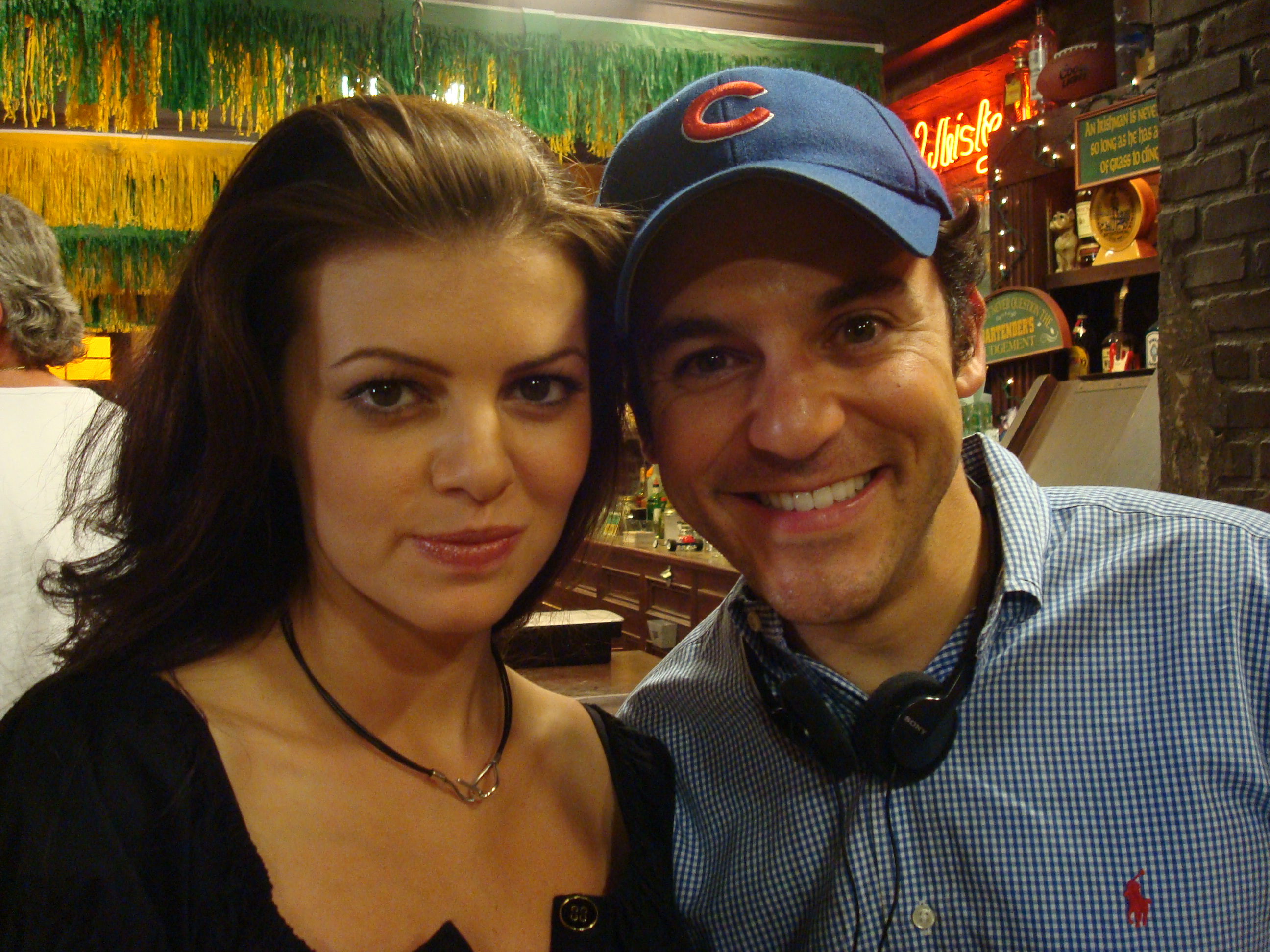 Fred Savage and Marlene Mc'Cohen on the set of 