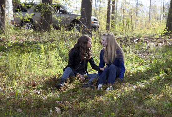 Kelcie Stranahan(Grace) and Maiara Walsh (Jennifer) -On set of 