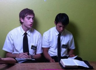 Minezota. Evan LaMagna, Hansel Ramirez as Elder Jared Casillas, Mormon