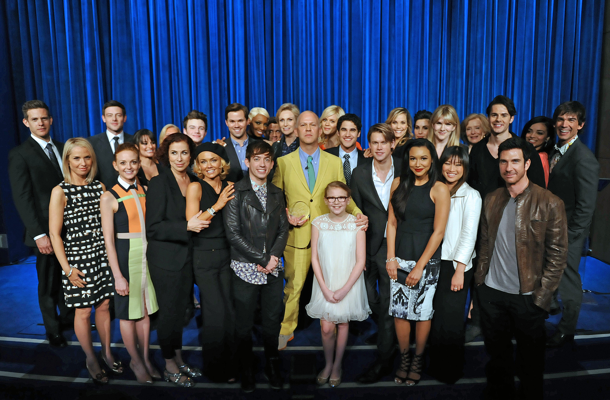 Leslie Bibb, Jesse Bradford, Anel Lopez Gorham, Christopher Gorham, Leslie Grossman, Jane Lynch, Lea Michele, Pat Mitchell, Ryan Murphy, Andrew Rannells, Naya Rivera, Cory Monteith, Jayma Mays, Kevin McHale, NeNe Leakes, Chris Colfer, Jenna Ushkowitz and Chord Overstreet