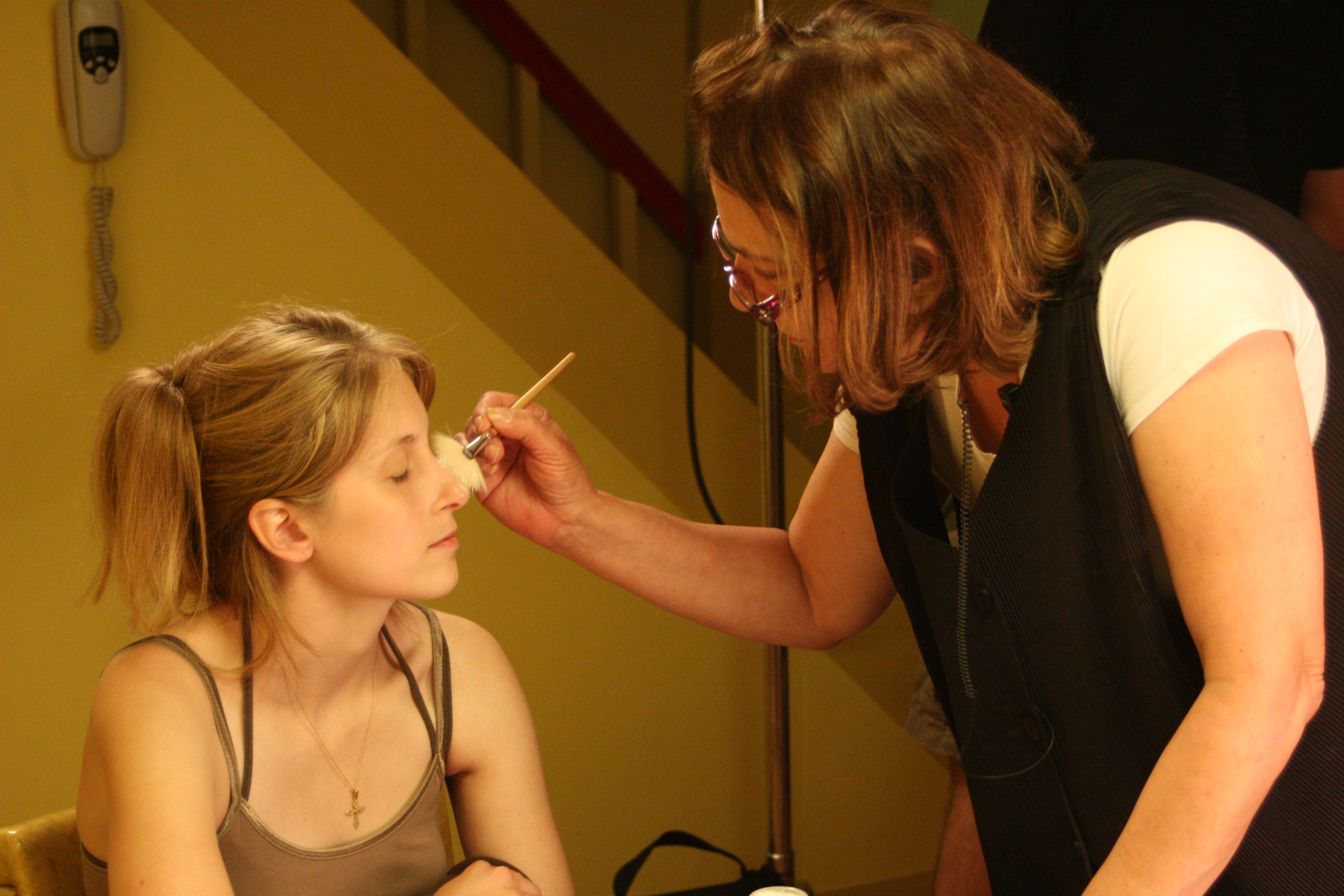 Christina Vinsick with Barbara Whitchurch on the set of Whisper Me a Lullaby