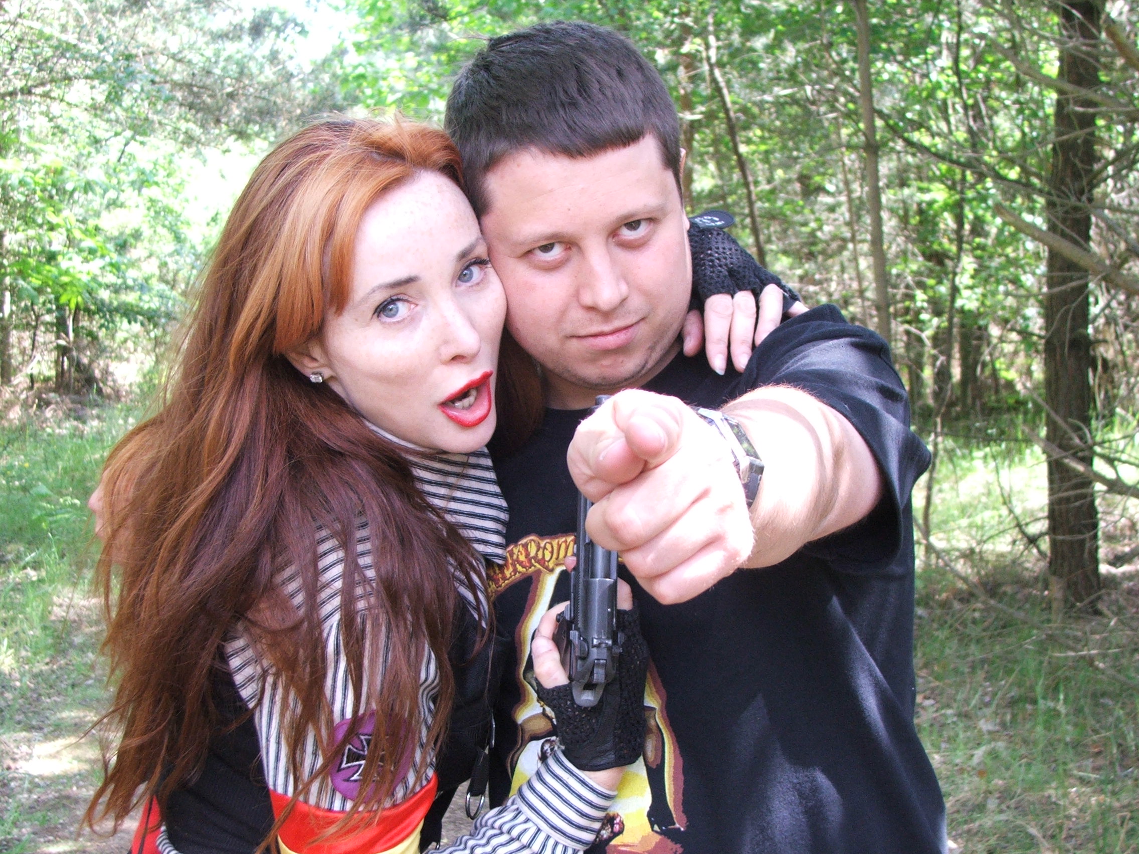 Jason Impey with Eileen Daly while shooting his feature film The Turning aka Zombie Lover