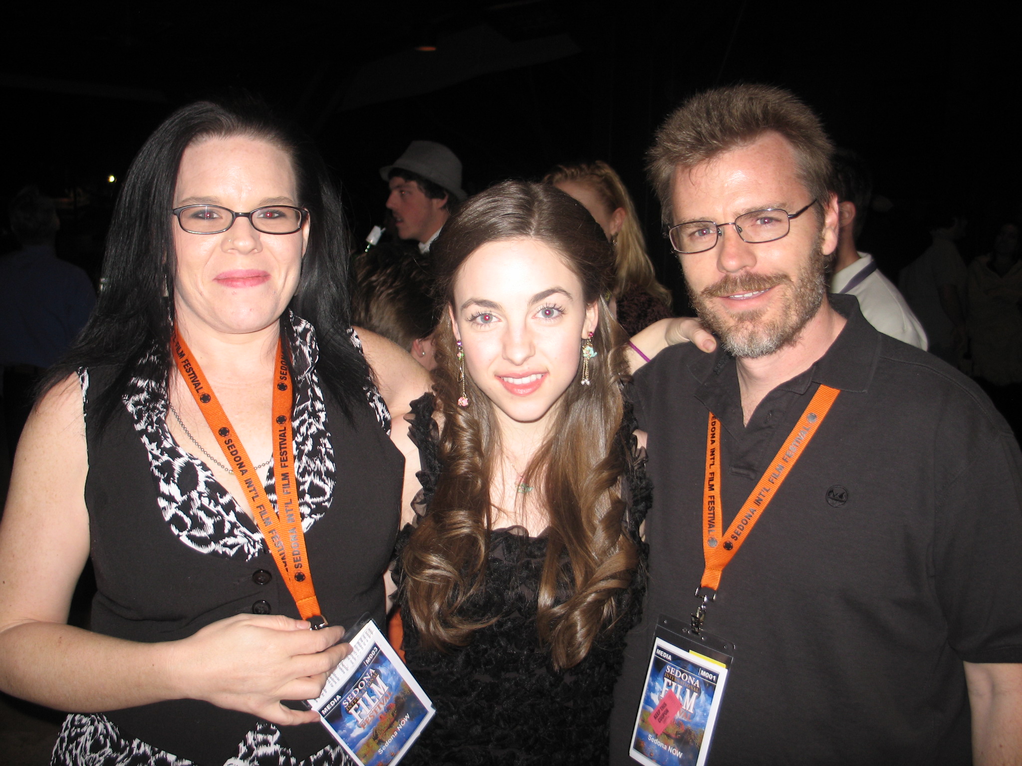 Miranda and I squishing Brittany Curran in 2009.