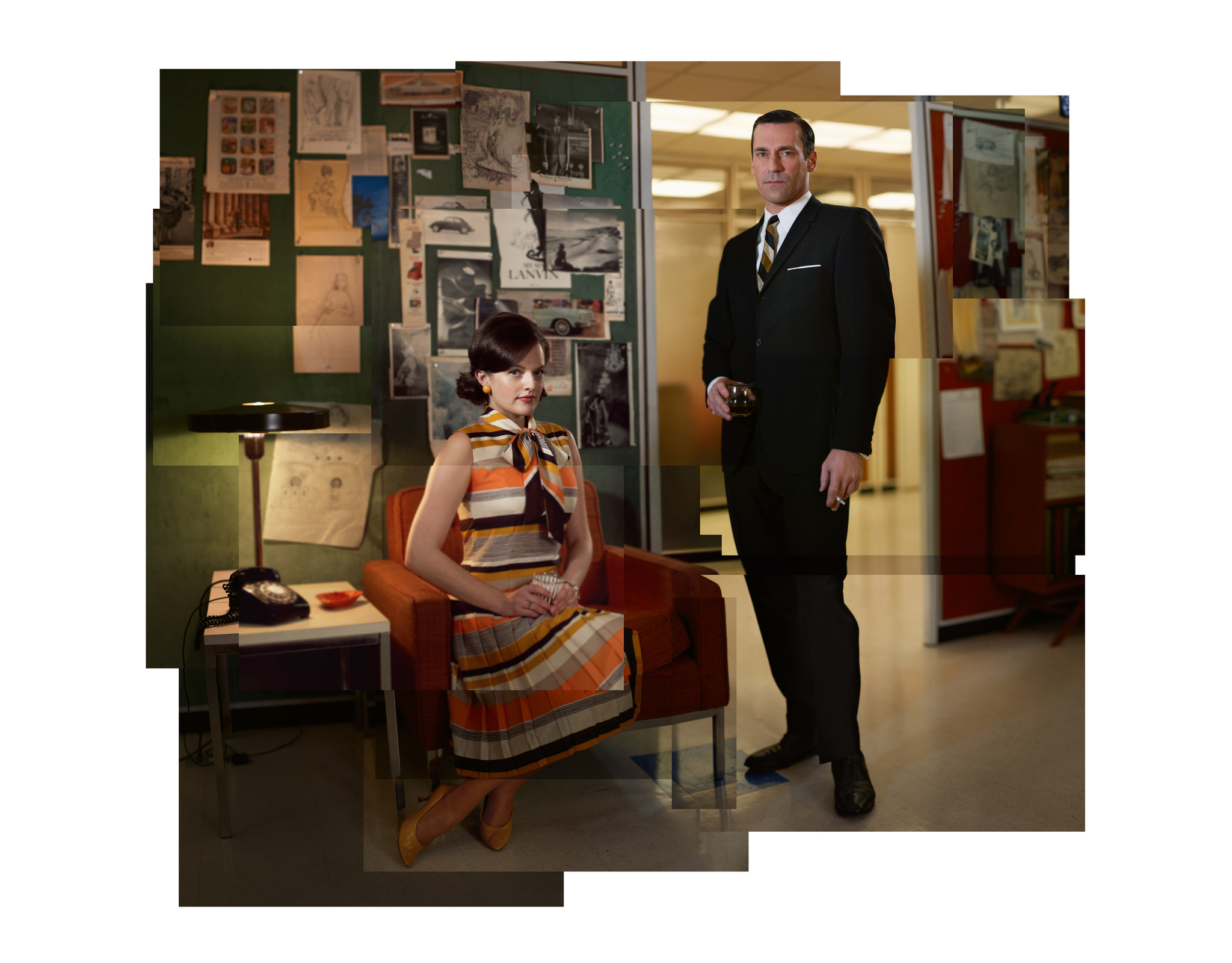 Still of Elisabeth Moss and Jon Hamm in MAD MEN. Reklamos vilkai (2007)