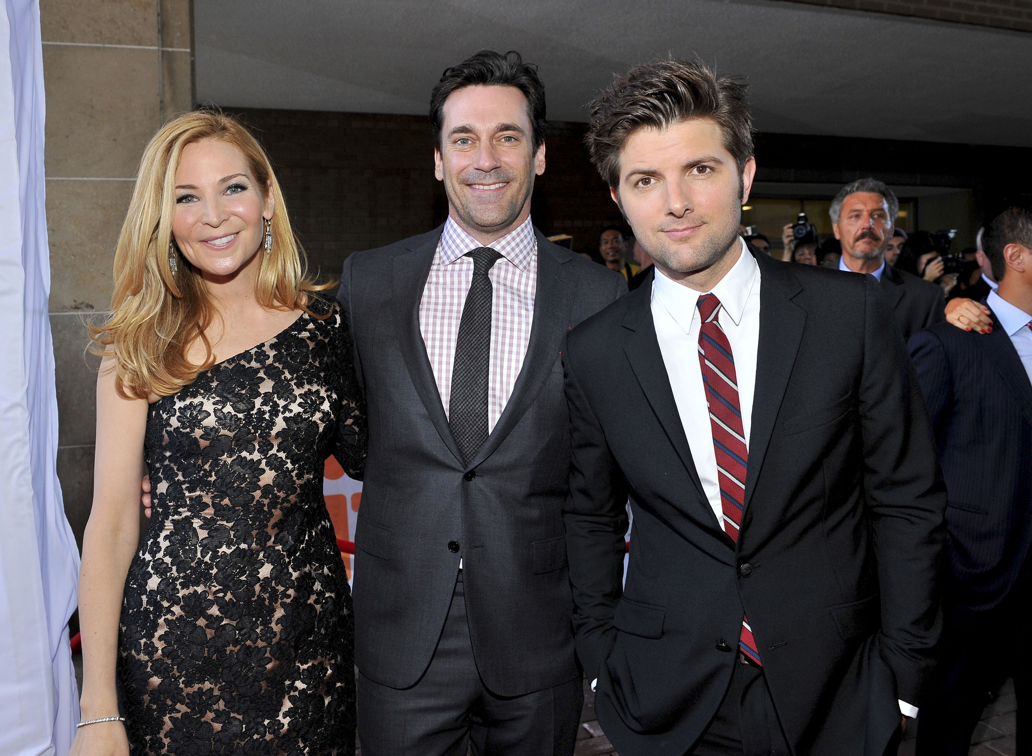 Adam Scott, Jon Hamm and Jennifer Westfeldt at event of Friends with Kids (2011)