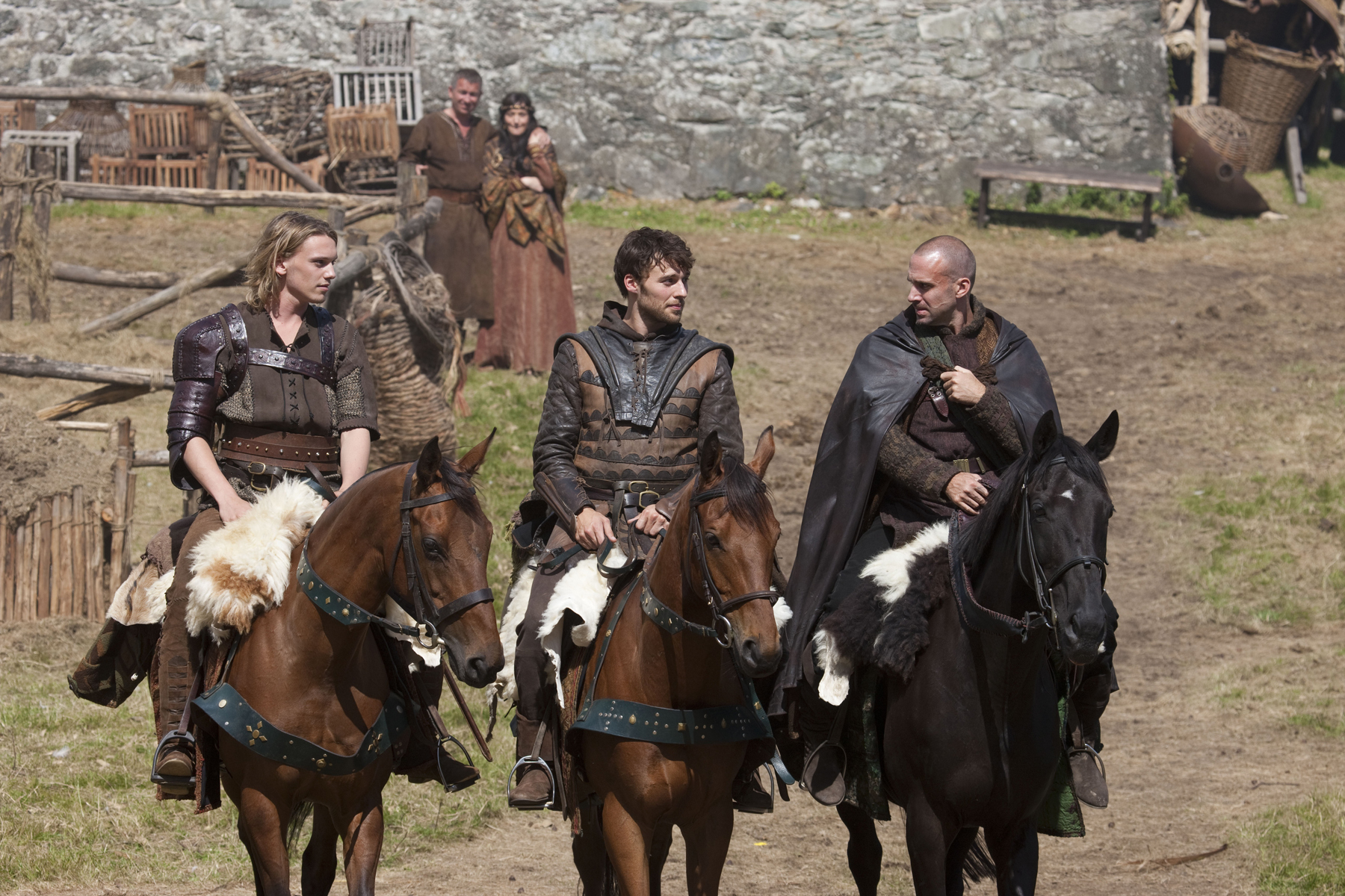 Still of Joseph Fiennes, Peter Mooney and Jamie Campbell Bower in Camelot (2011)