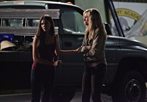 Still of Candice King and Nina Dobrev in Vampyro dienorasciai (2009)